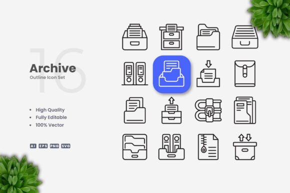 Archive Icons for Modern Design Needs