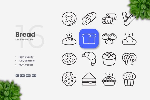 Bread Icons: Simple, Clean, and Versatile
