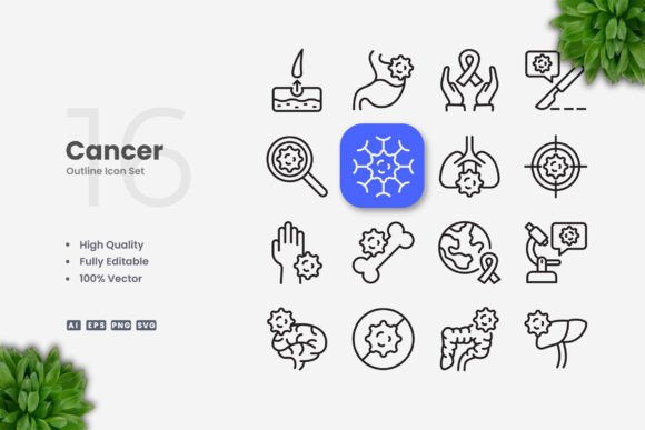 Cancer Icons: Versatile and Professional Design for Every Project