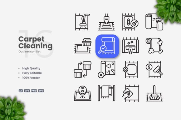 Carpet Cleaning Icons: A Versatile Design Tool for Modern Projects