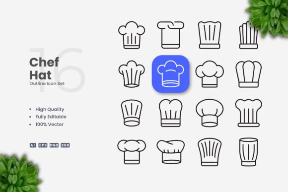 Chef Hat Icons: A Versatile Design Resource for Creative Professionals
