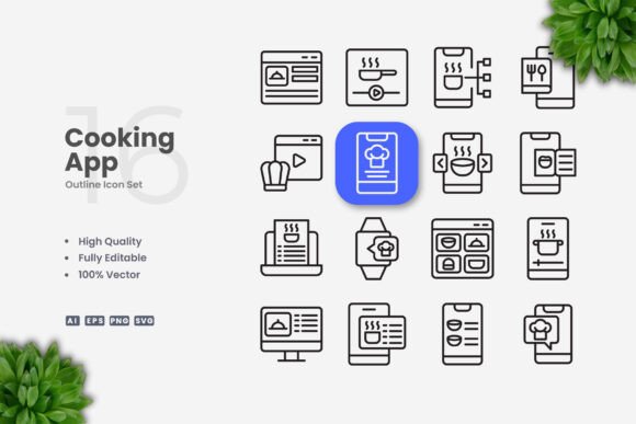 Cooking App Icons for Modern Design Needs