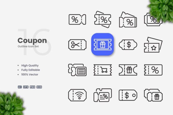 Coupon Icons for Simple and Clean Design