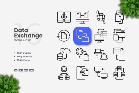 Data Exchange Icons: Simple, Clean, and Versatile