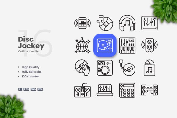 Disc Jockey Icons: A Versatile and Professional Design Solution