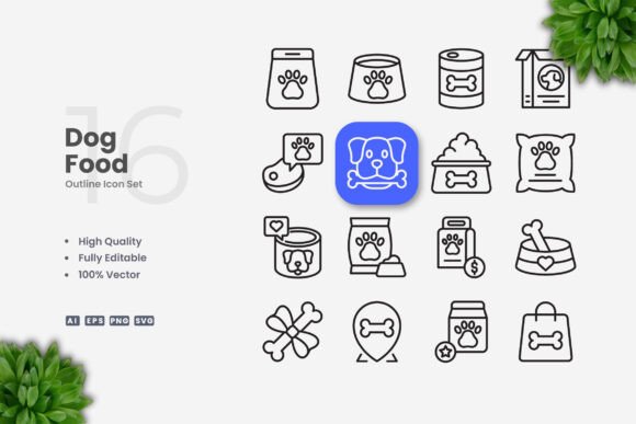 Dog Food Icons: A Modern Solution for Clean and Versatile Design