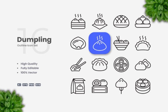 Dumpling Icons: Simple, Clean, and Perfect for Every Project