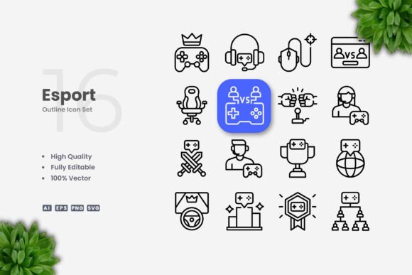 E-Sport Icons: A Versatile Design Resource for Modern Creators