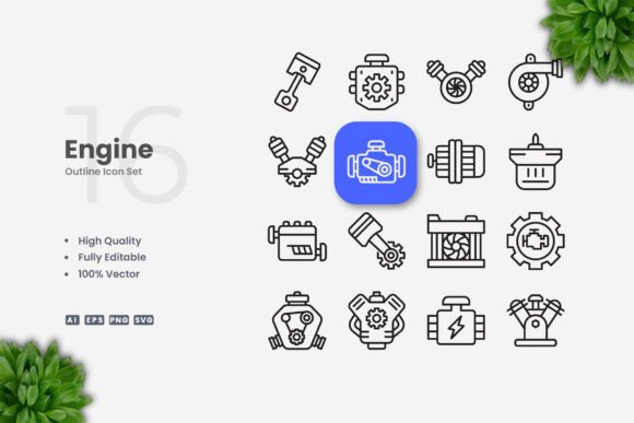 Engine Icons: Simple and Clean Design for Every Project