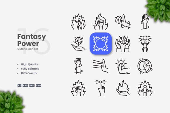 Fantasy Power Icons: Elevating Visual Communication with Simple and Clean Design