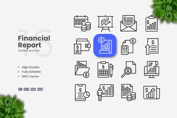 Financial Report Icons