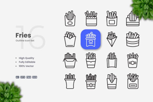 Fries Icons: Simple, Clean, and Versatile