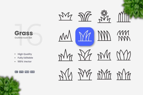 Grass Icons: Simple, Clean, and Versatile Design