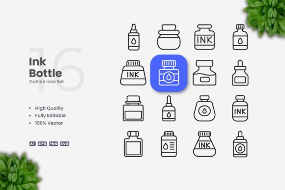 Ink Bottle Icons: A Modern Solution for Clean and Versatile Design