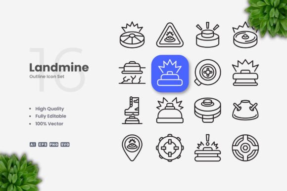 Landmine Icons: Simple, Clean, and Versatile for Every Project