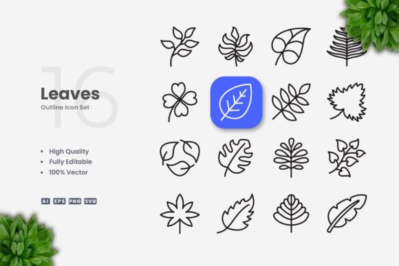 Leaves Icons: A Versatile and Professional Design Resource