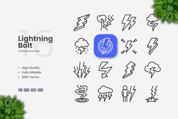 Lightning Bolt Icons for Modern Design
