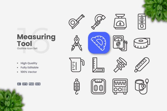 Measuring Tool Icons: Simple and Clean Design for Every Project