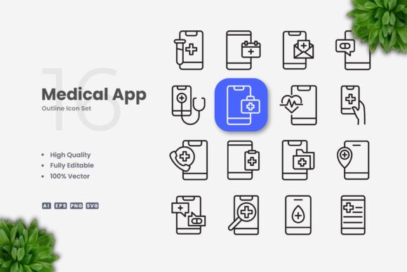 Medical App Icons for Modern Design