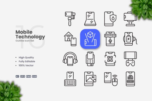 Mobile Technology Icons for Modern Design Needs