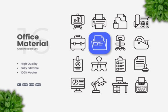 Office Material Icons: A Versatile Tool for Modern Designers