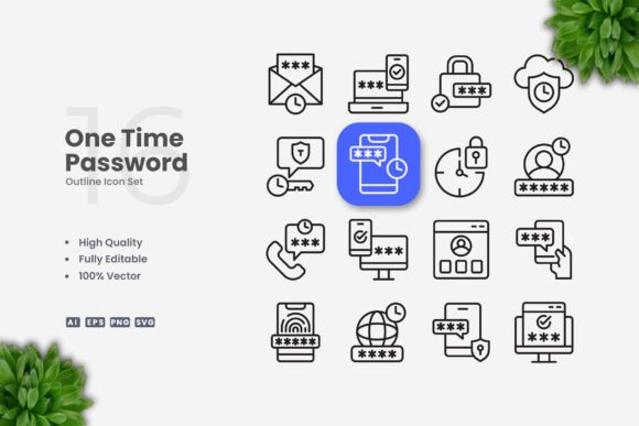 One Time Password Icons: Simple and Clean Design for Modern Use