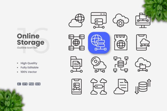 Online Storage Icons for Every Creative Need